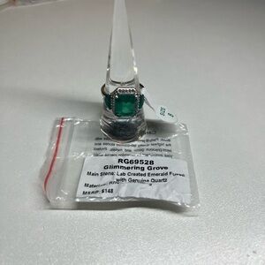 RG69528 Glimmering Grove Emerald Fused with Quartz Ring
